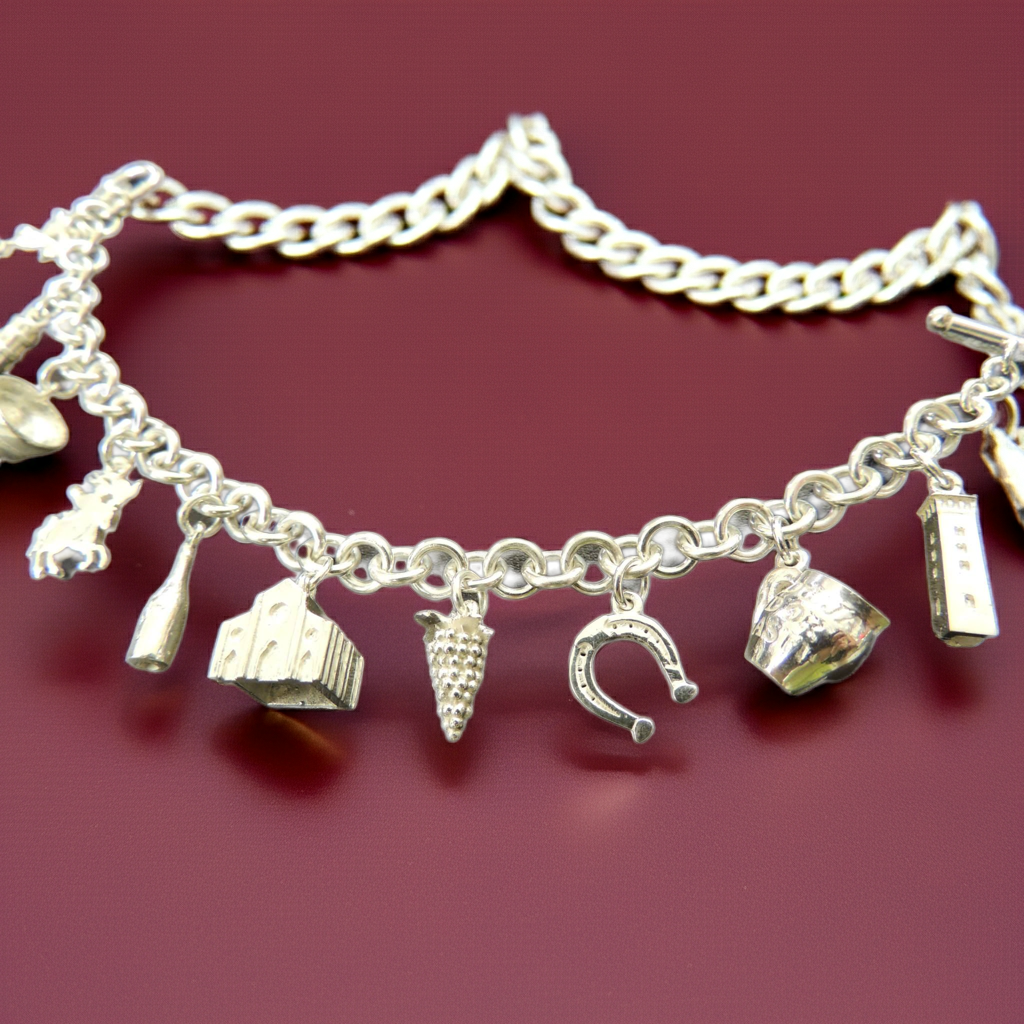 Bracciale Argento 925 con Charms 3D Asti | Gioielli Artigianali