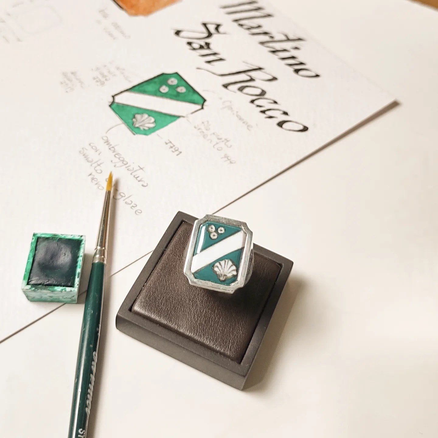 Anello Scudo Palio di Asti con Stemma Rione | Argento 925