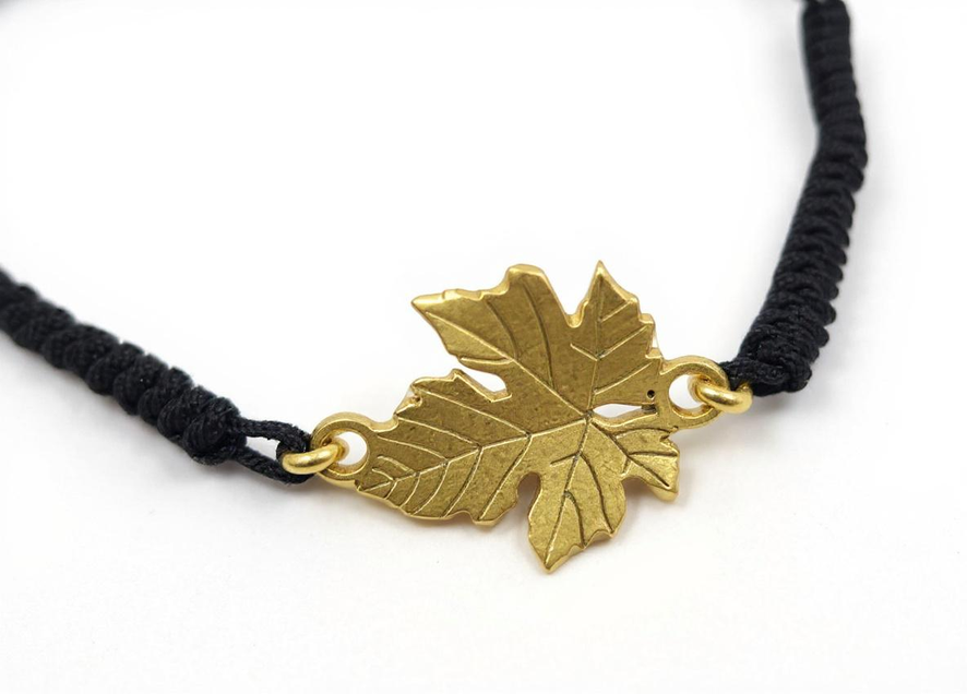 Bracciale Argento 925 o oro con Foglia di Vite | Gioielli Artigianali Vino