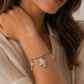 Bracciale in argento con foglia di vite